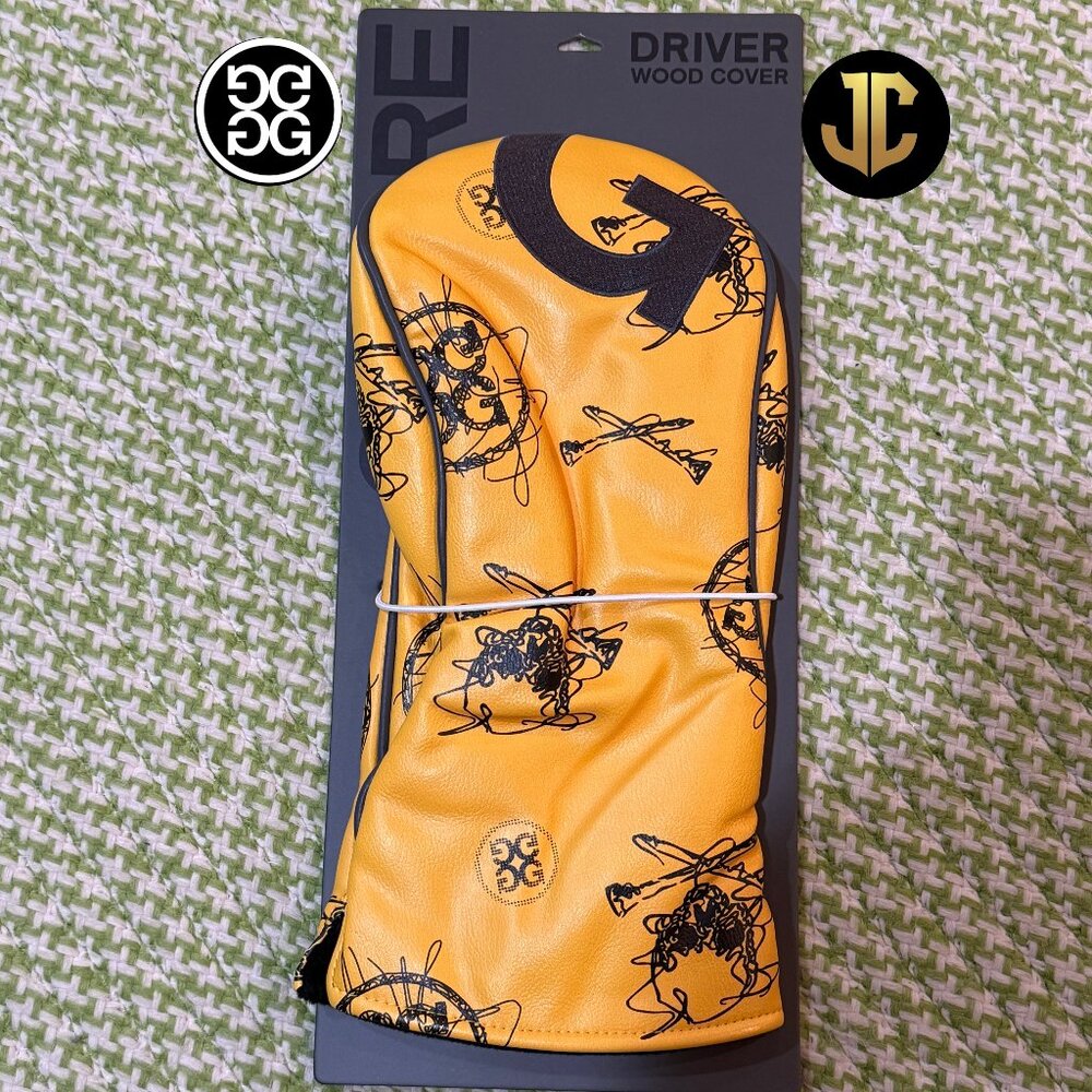 G/Fore Sketch Quarter Velour-Lined Driver Head Cover Yellow New